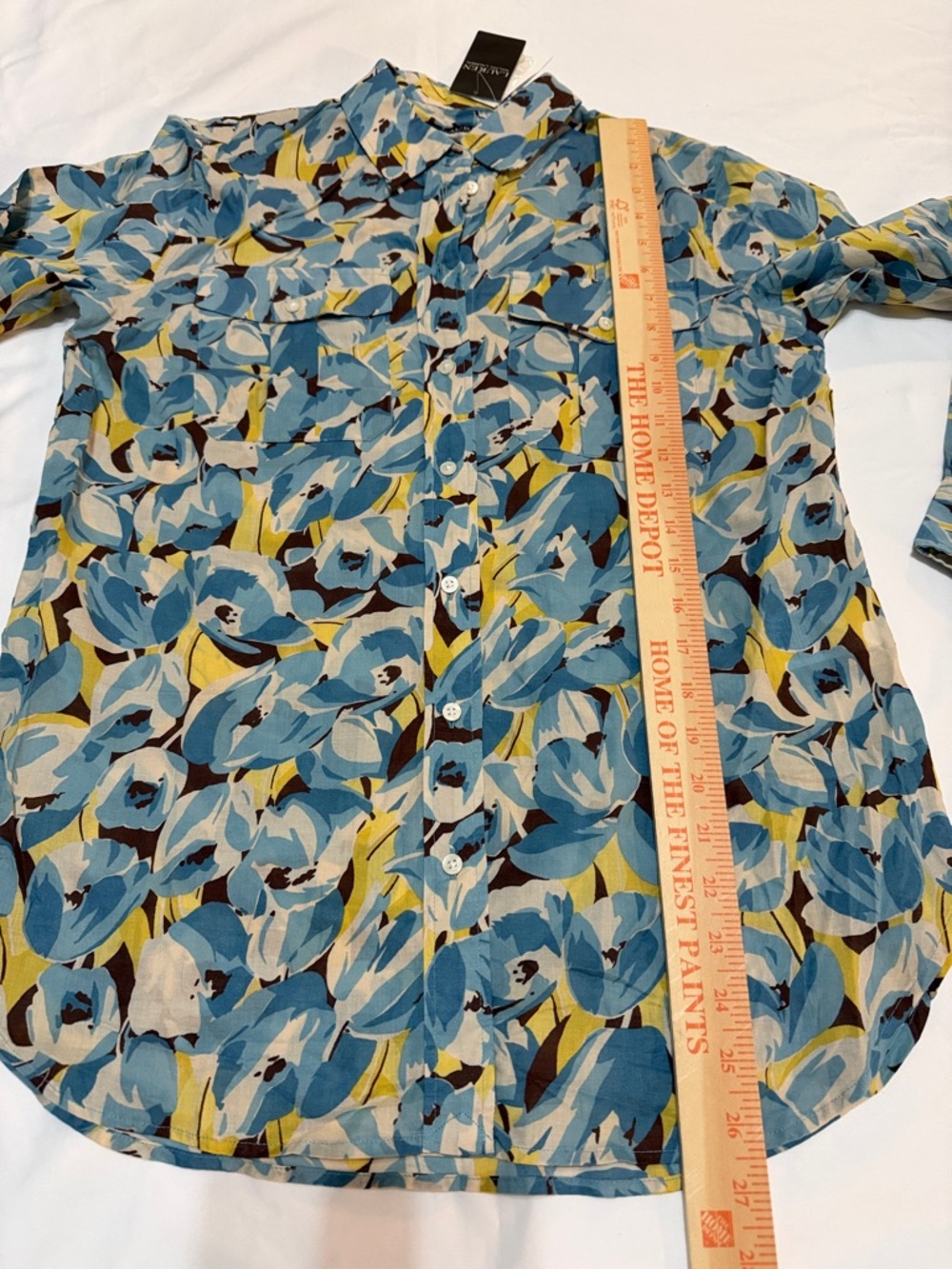 Lauren Ralph Lauren Women's Blue Floral Shirt Cotton size S NWT - Picture 7 of 8